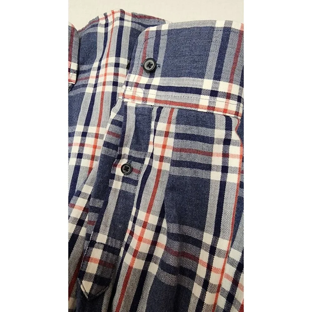 Banana Republic Mens Blue & Red Plaid Button-Down Shirt Long Sleeve Size L - Picture 8 of 10